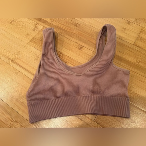 Aerie Ribbed Mauve Bralette Removable Padding - Picture 3 of 4